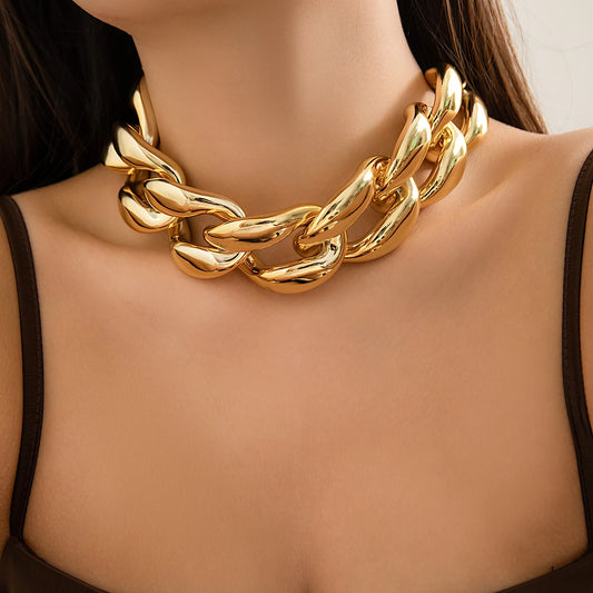 Exaggerated Thick Metal Cuban Chain Choker