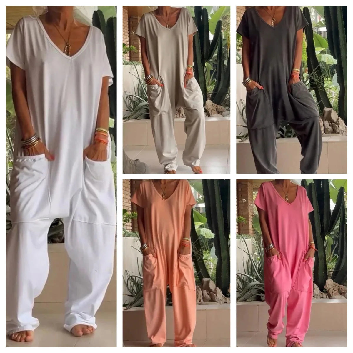 Women's Casual Baggy Pocket Jumpsuit
