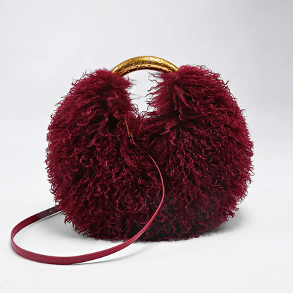 The Spice Girl Round Faux Fur Ring Bag