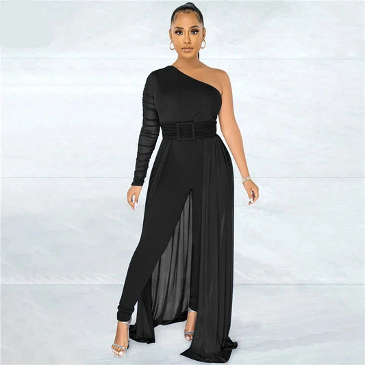 Elegant formal dressy jumpsuits on display