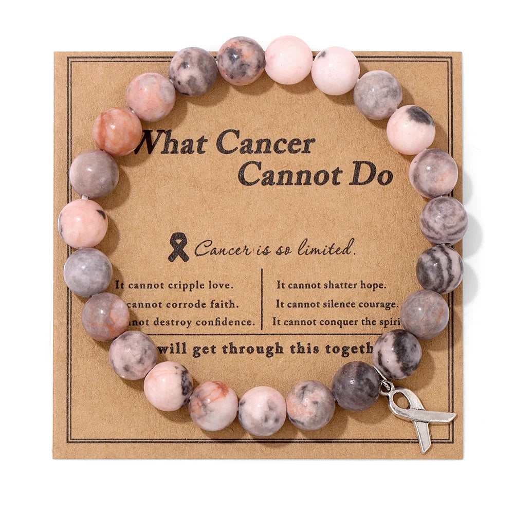 Cancer Warrior Beaded Gemstone Bracelet