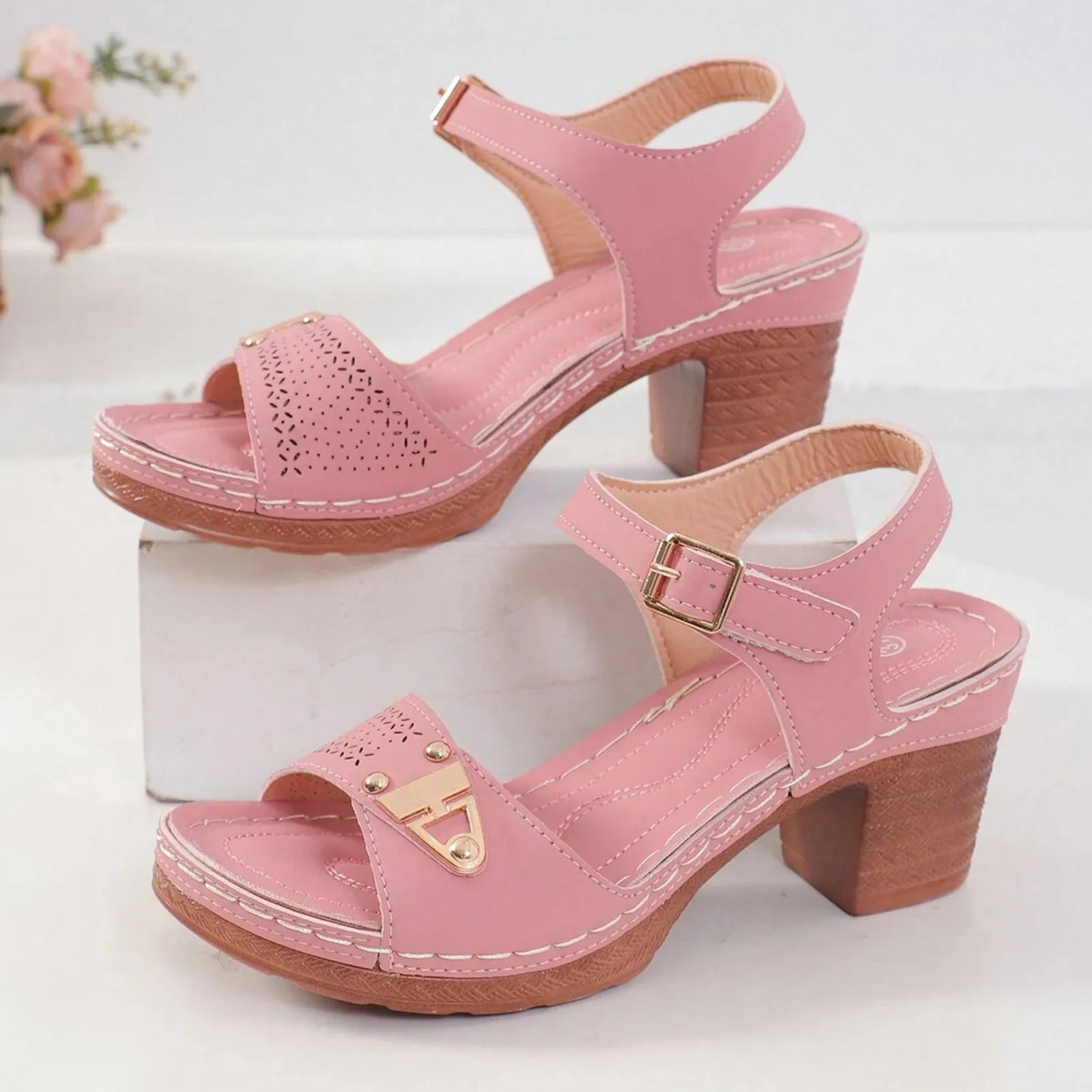 Chic Adjustable Strap Wedge Sandals