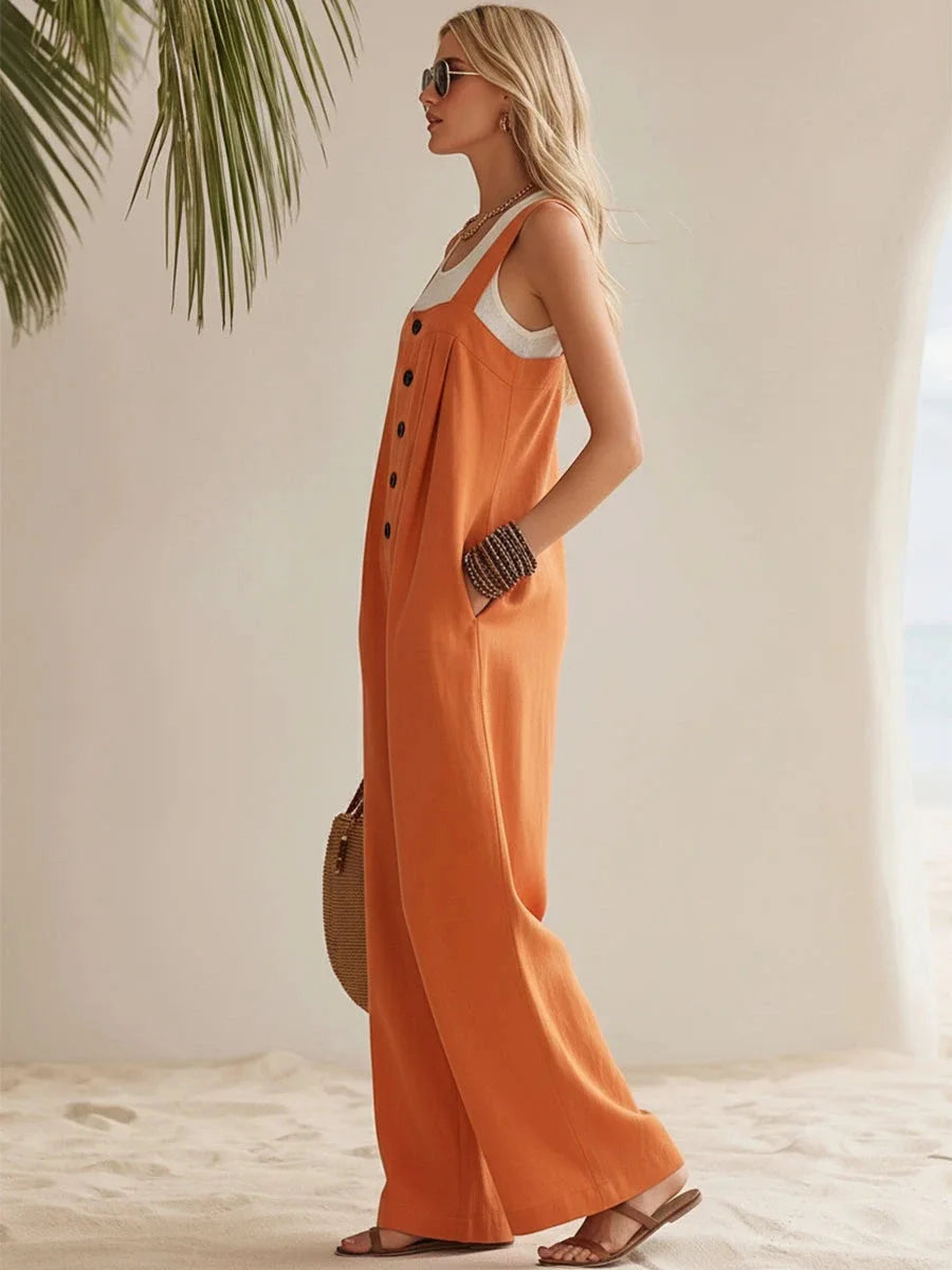 Sundrift Wide-Leg Button Overalls