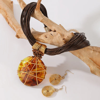 Hand-Woven Resin & Aluminum Statement Set
