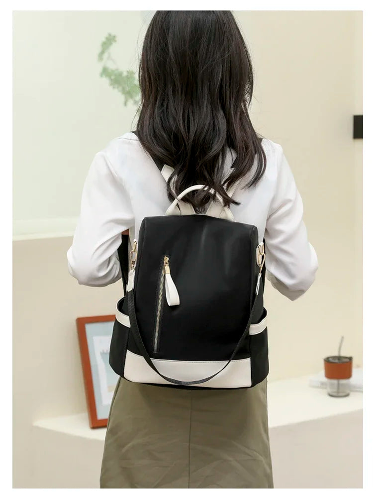 antitheft leather backpack Women's Anti-Theft Leather Backpack