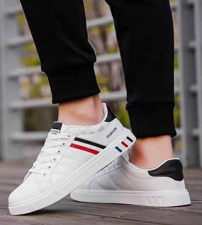 Men's Casual Vulcanized White Sneakers