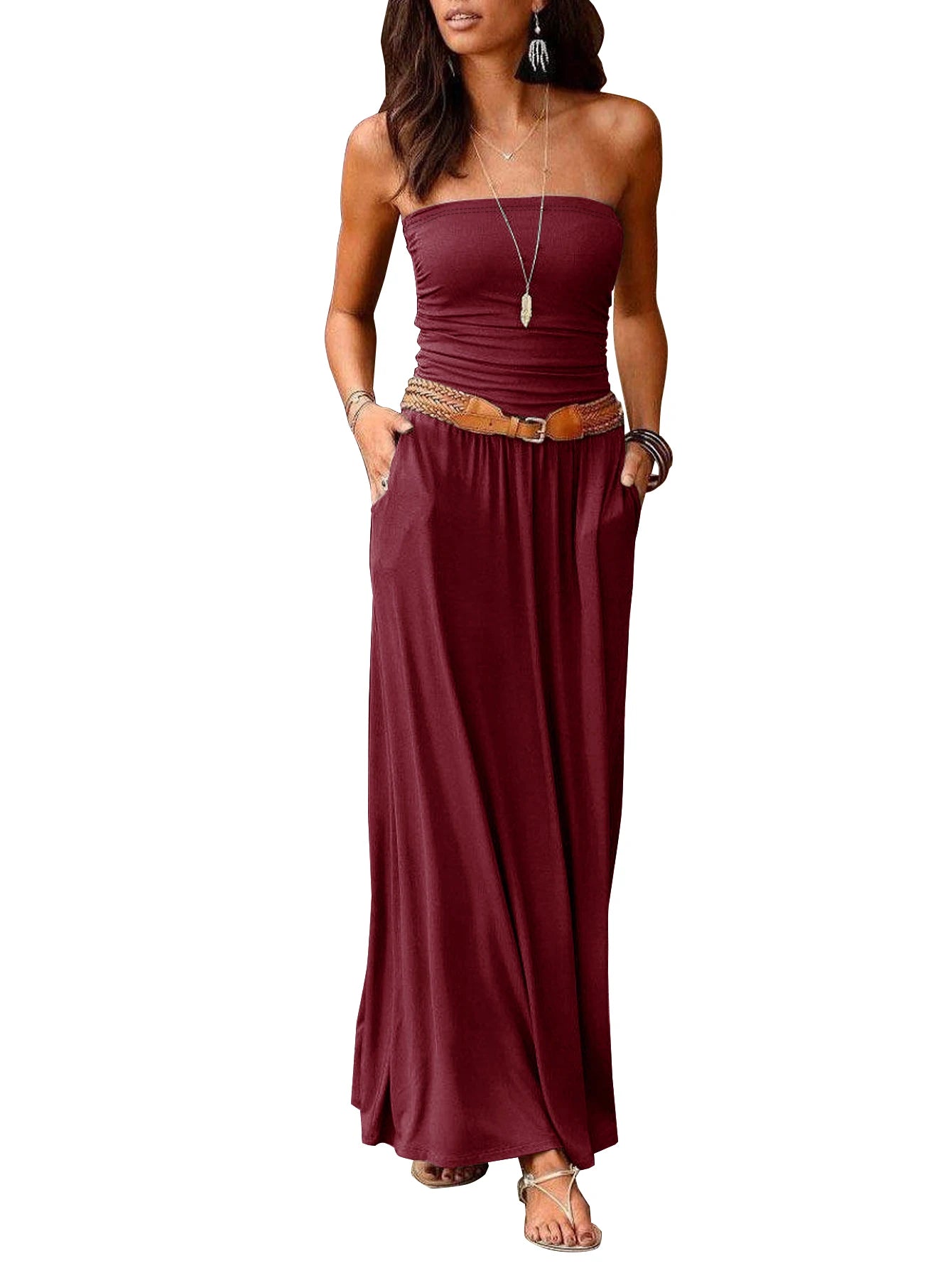 Strapless Flared Jumpsuit Women