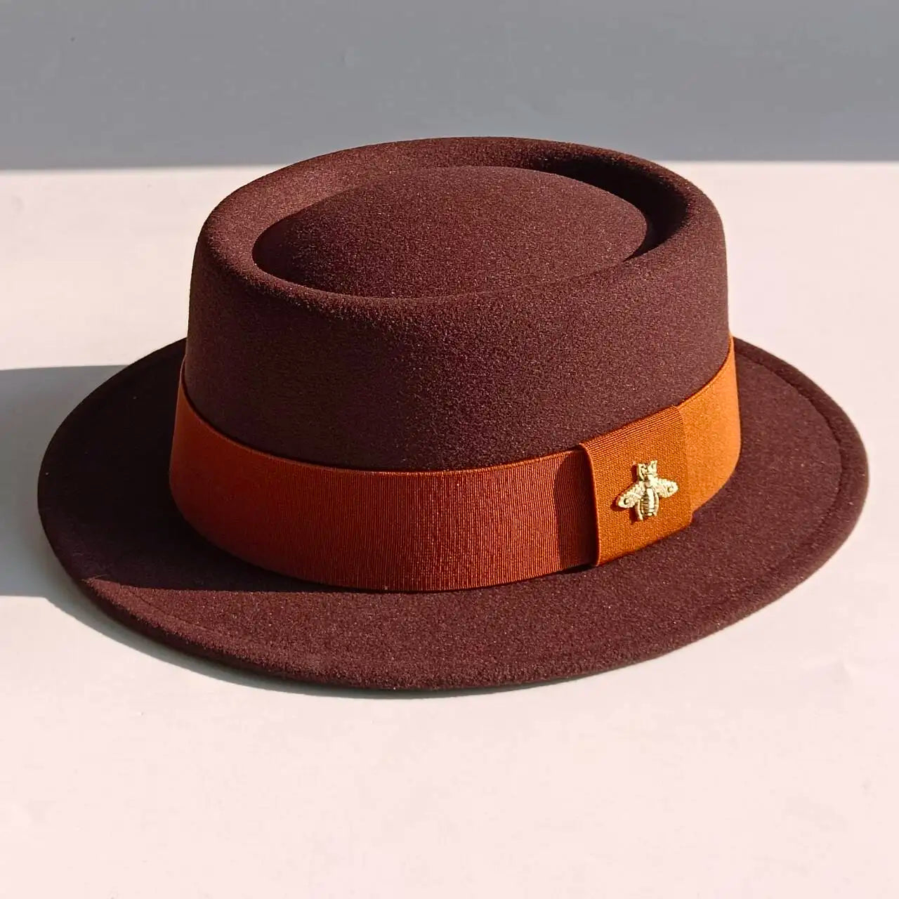 Bee Accent Pork Pie Fedora Hat