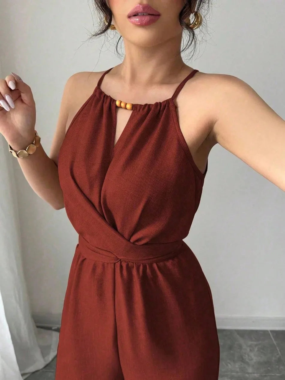 Elegant Wide-Leg Summer Jumpsuit