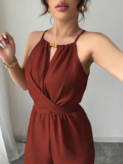 Elegant Wide-Leg Summer Jumpsuit