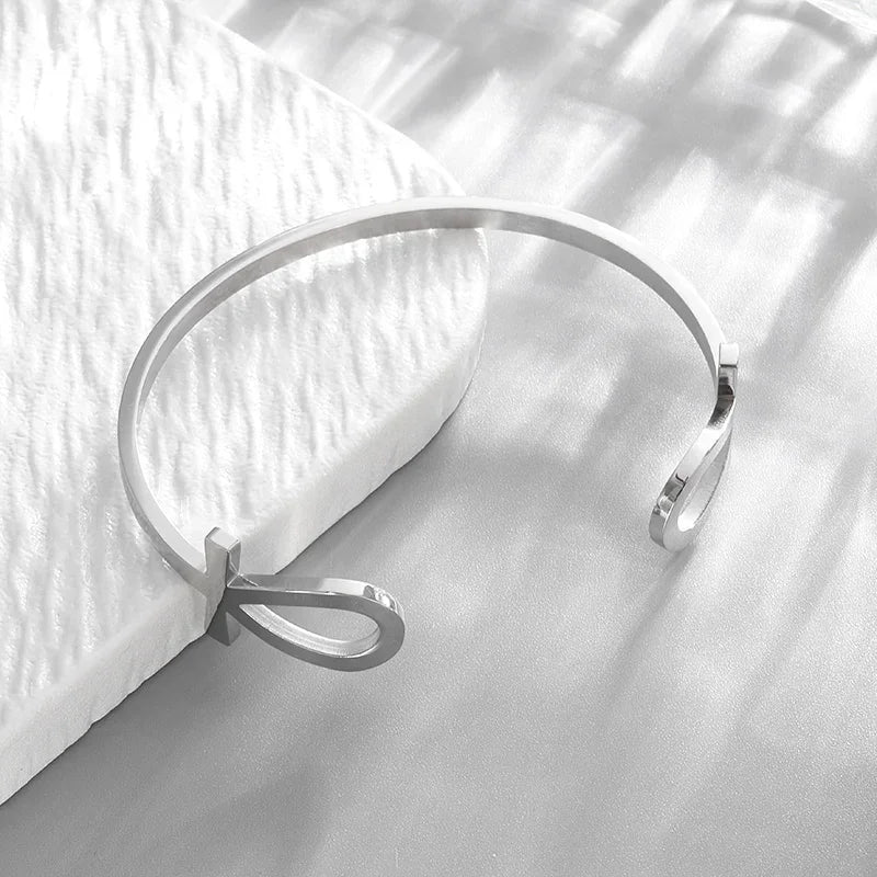 Polished Steel Open Cuff Bangle
