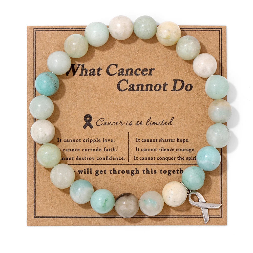 Cancer Warrior Beaded Gemstone Bracelet