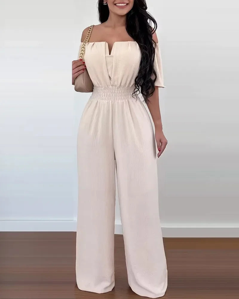 Classy Off-Shoulder High Waist Jumpsuit