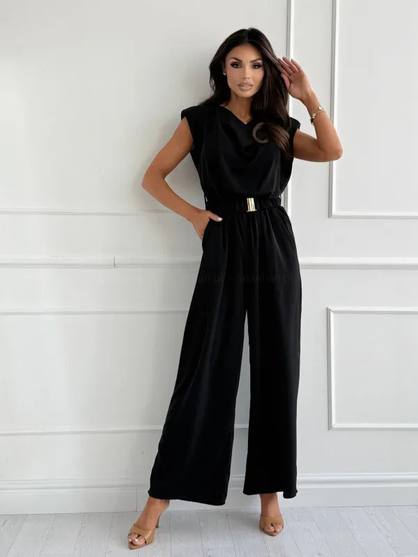 Sophia Elegant Wide Leg Jumpsuit with Belt