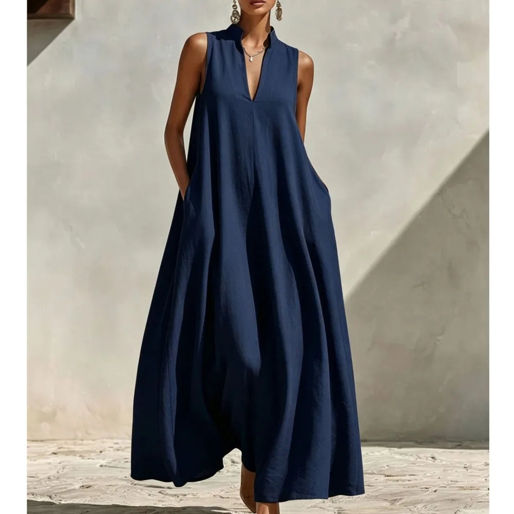Minimalist Sleeveless Maxi Dress