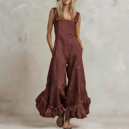 Aurora Ruffle Wide Leg Jumpsuit