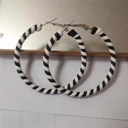 Trendy Enamel Statement Hoop Earrings