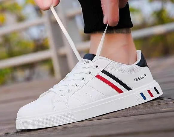 Men's Casual Vulcanized White Sneakers