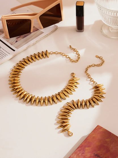 Sculptural Gold Beaded Jewelry Collection