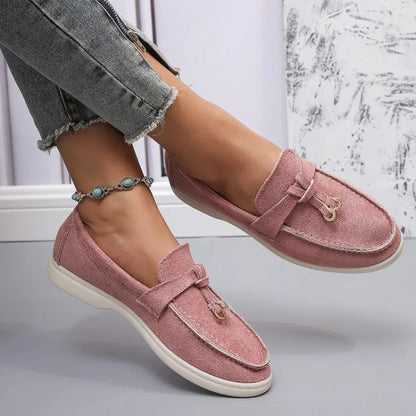 Lefu Women's Soft Leather Comfortable Flats