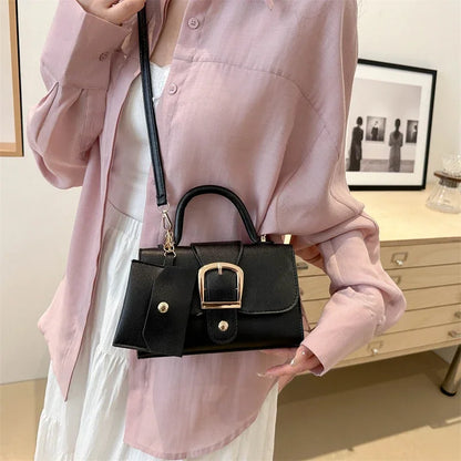 Structured Buckle Top-Handle Mini Bag