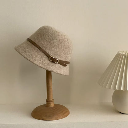 Chic Wool Buckle Cap