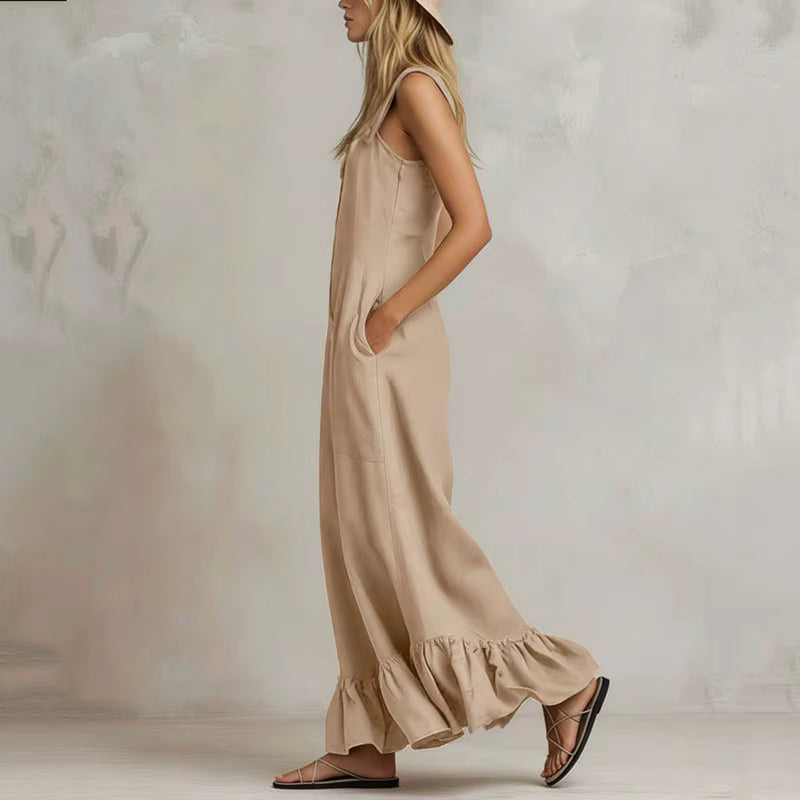 Aurora Ruffle Wide Leg Jumpsuit