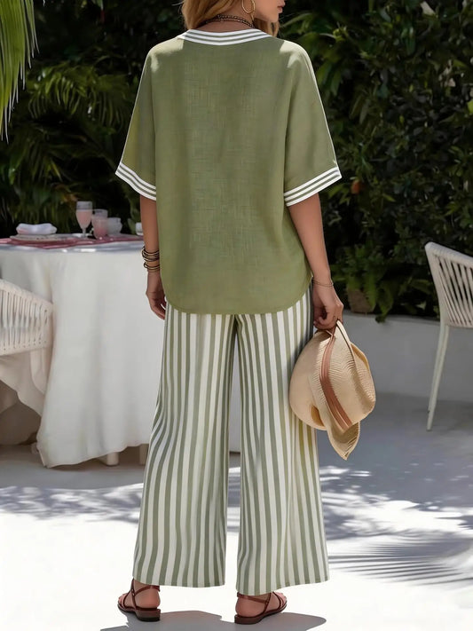 Coastal Breeze Striped Two-Piece Set