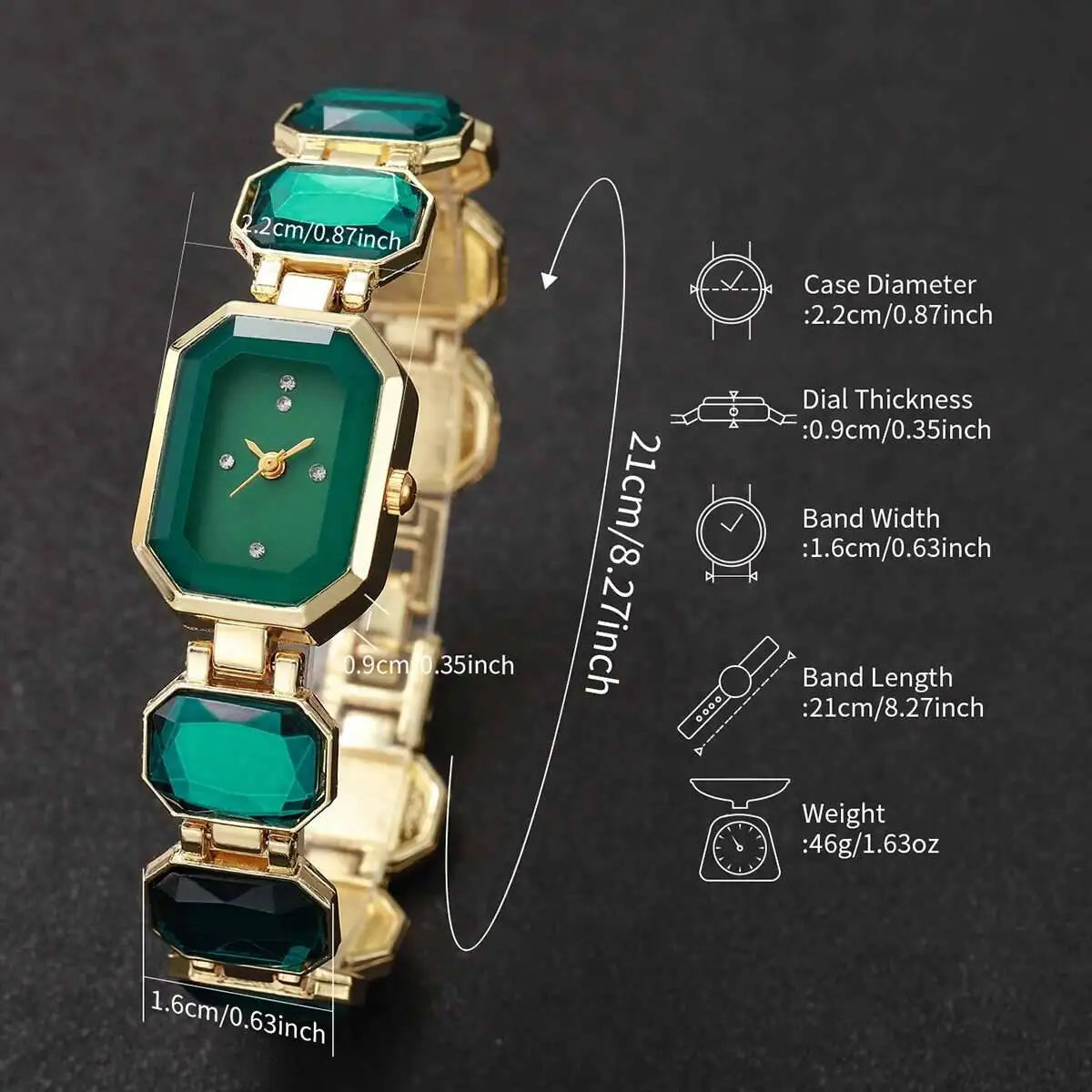Elegant Women Rectangle Dial Watch