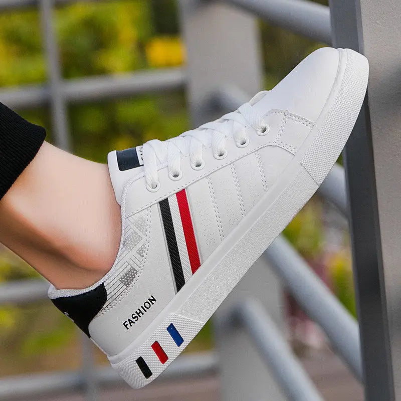 Men's Casual Vulcanized White Sneakers