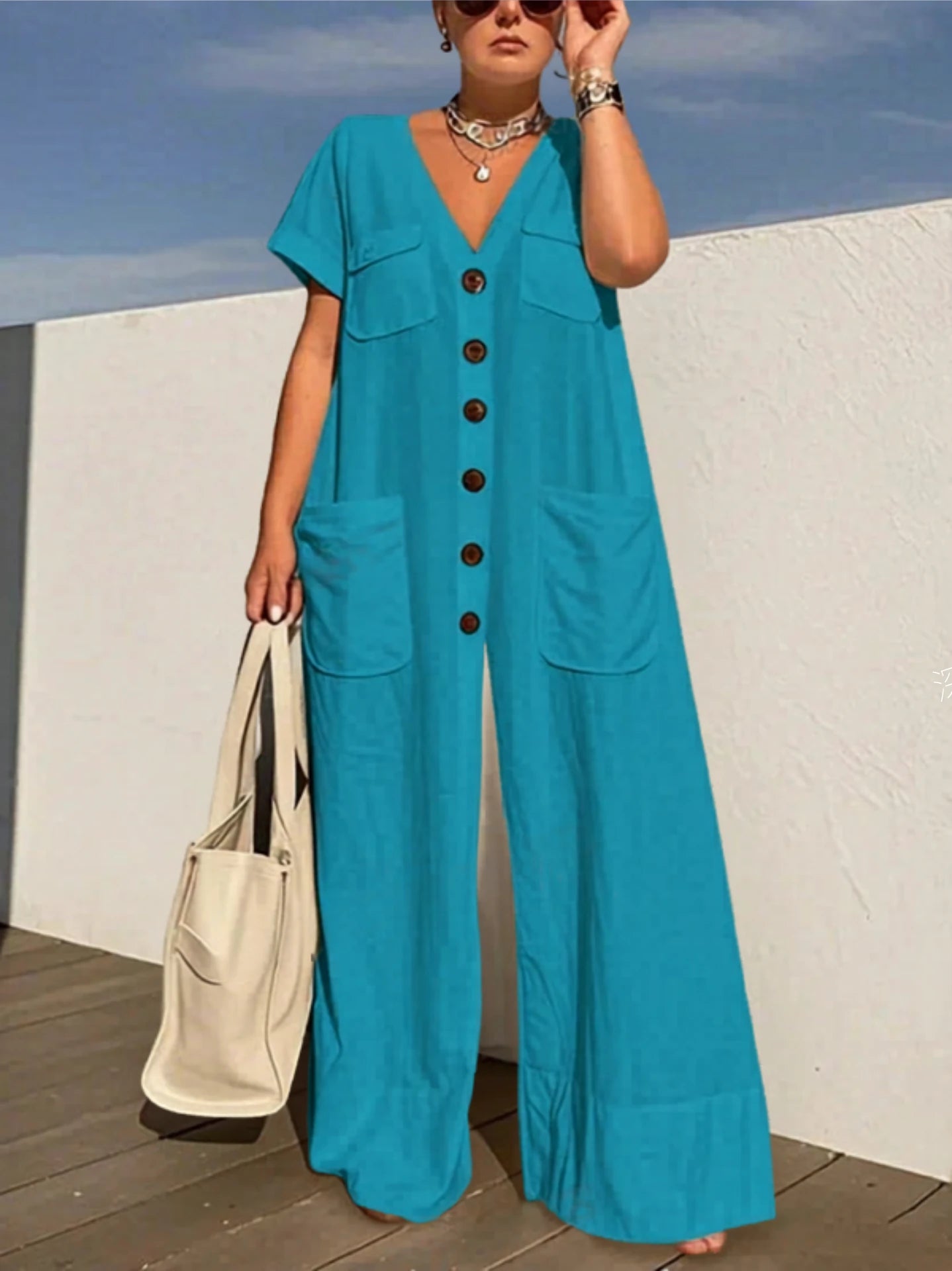 Effortless Wide-Leg Utility Jumpsuit
