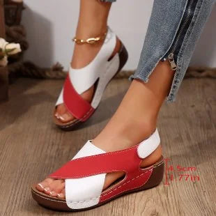 Casual Style Colorblock Wedge Sandals