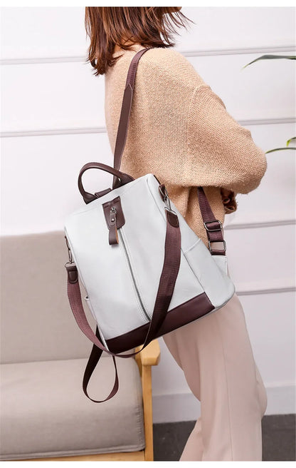 Women's Anti-Theft Leather Backpack