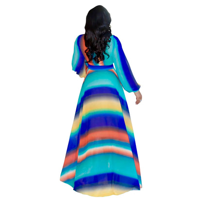 Women's Printed Wrap Maxi Dress