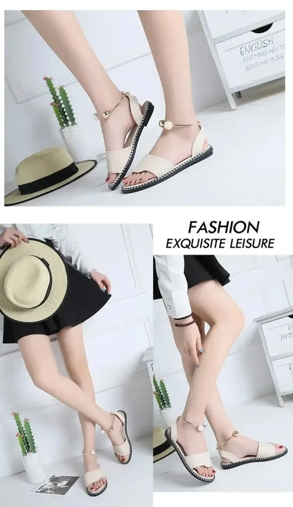 Pearly Bead Slingback Sandals