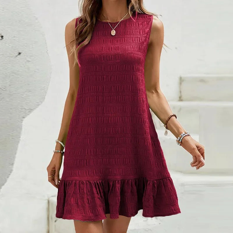 Breezy Ruffle-Hem Shift Dress