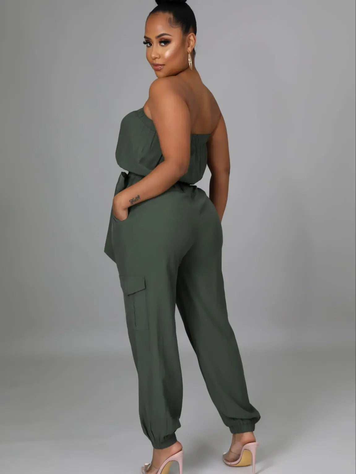 Off Shoulder Strapless Jumpsuit