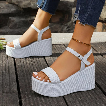 Coastal Weave Platform Wedge Sandals