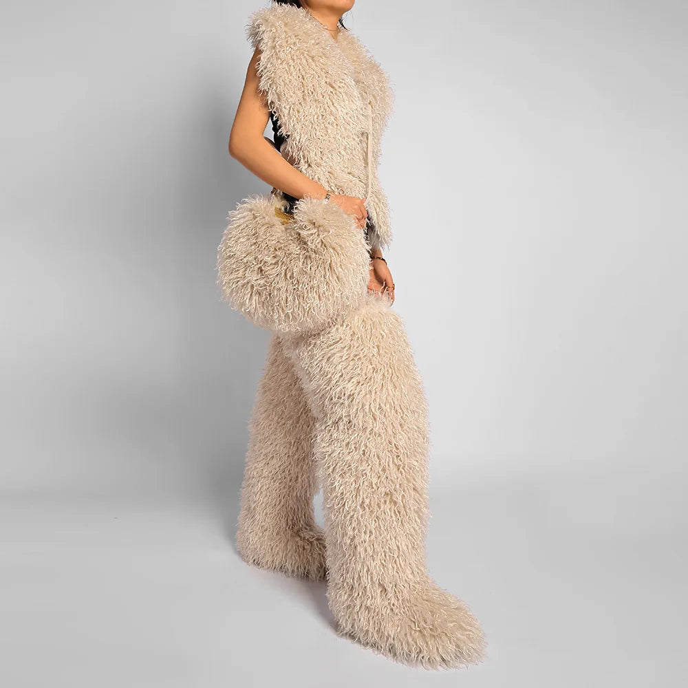 The Spice Girl Round Faux Fur Ring Bag