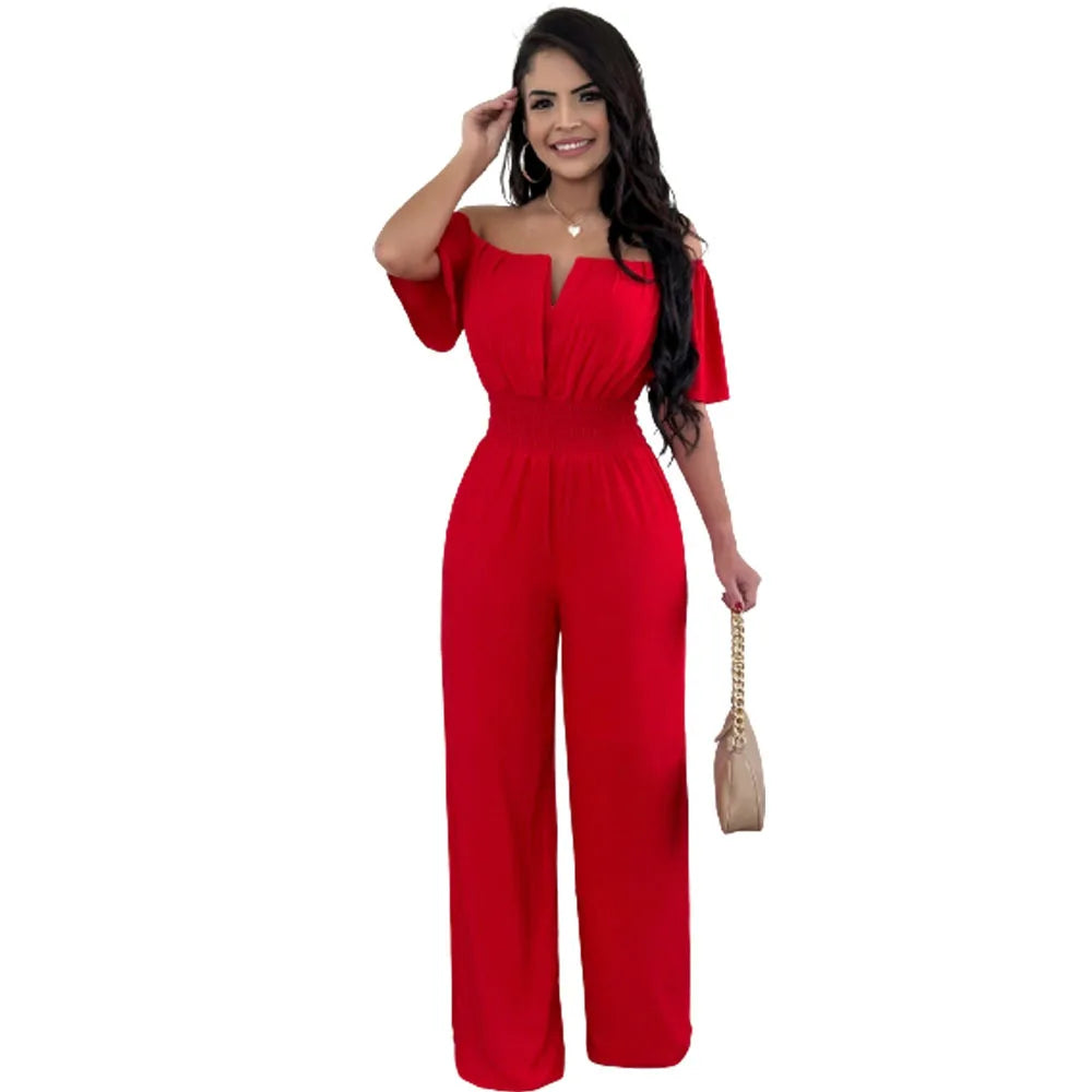 Classy Off-Shoulder High Waist Jumpsuit