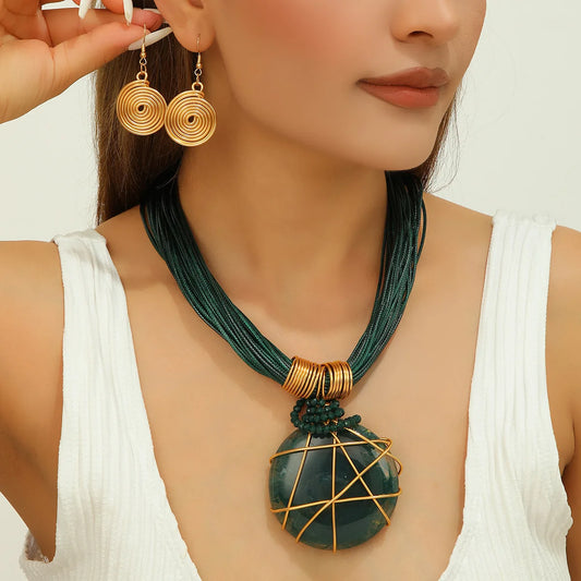 Hand-Woven Resin & Aluminum Statement Set