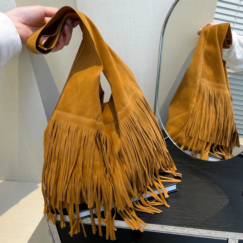 The Muse Soft Fringe Hobo Bag