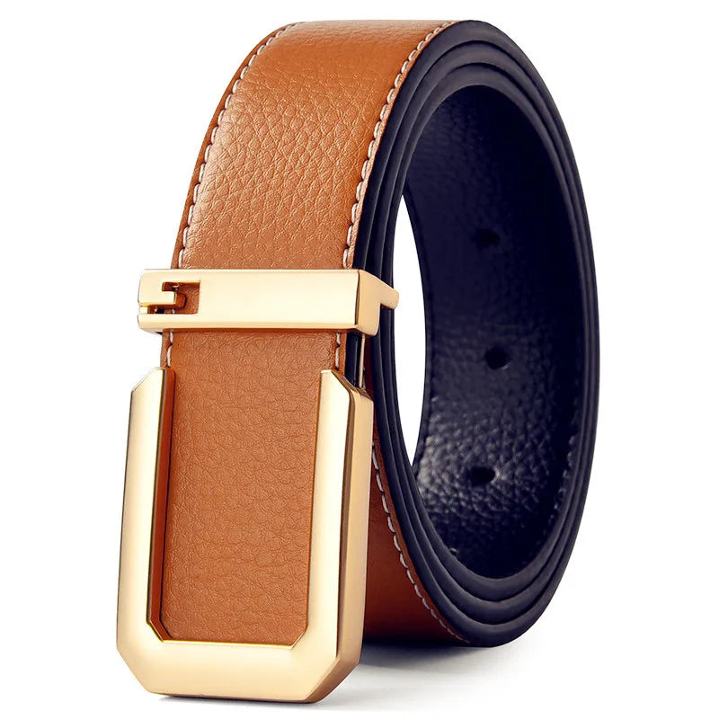 men's dress belt with gold buckle Men's Gold Buckle Leather Belt Black Full Grain / 38