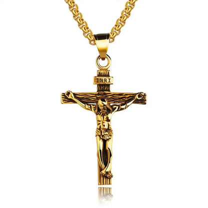 Stainless Steel Crucifix Pendant Necklace