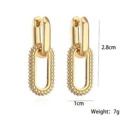 Luminous Spark Rectangle Zircon Earrings