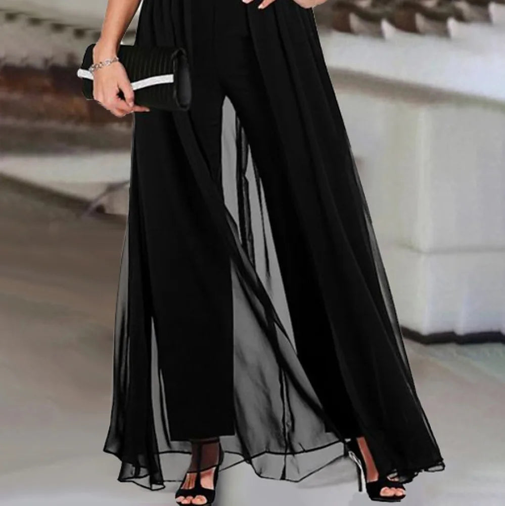 Elegant V-Neck Sleeveless Black Jumpsuit