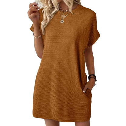 Relaxed Short Sleeve Mini Dress