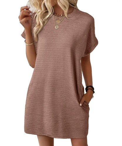 Relaxed Short Sleeve Mini Dress
