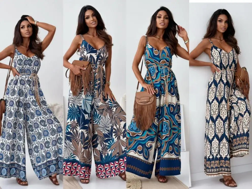 Boho Printed Wide-Leg Jumpsuit