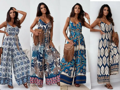 Boho Printed Wide-Leg Jumpsuit